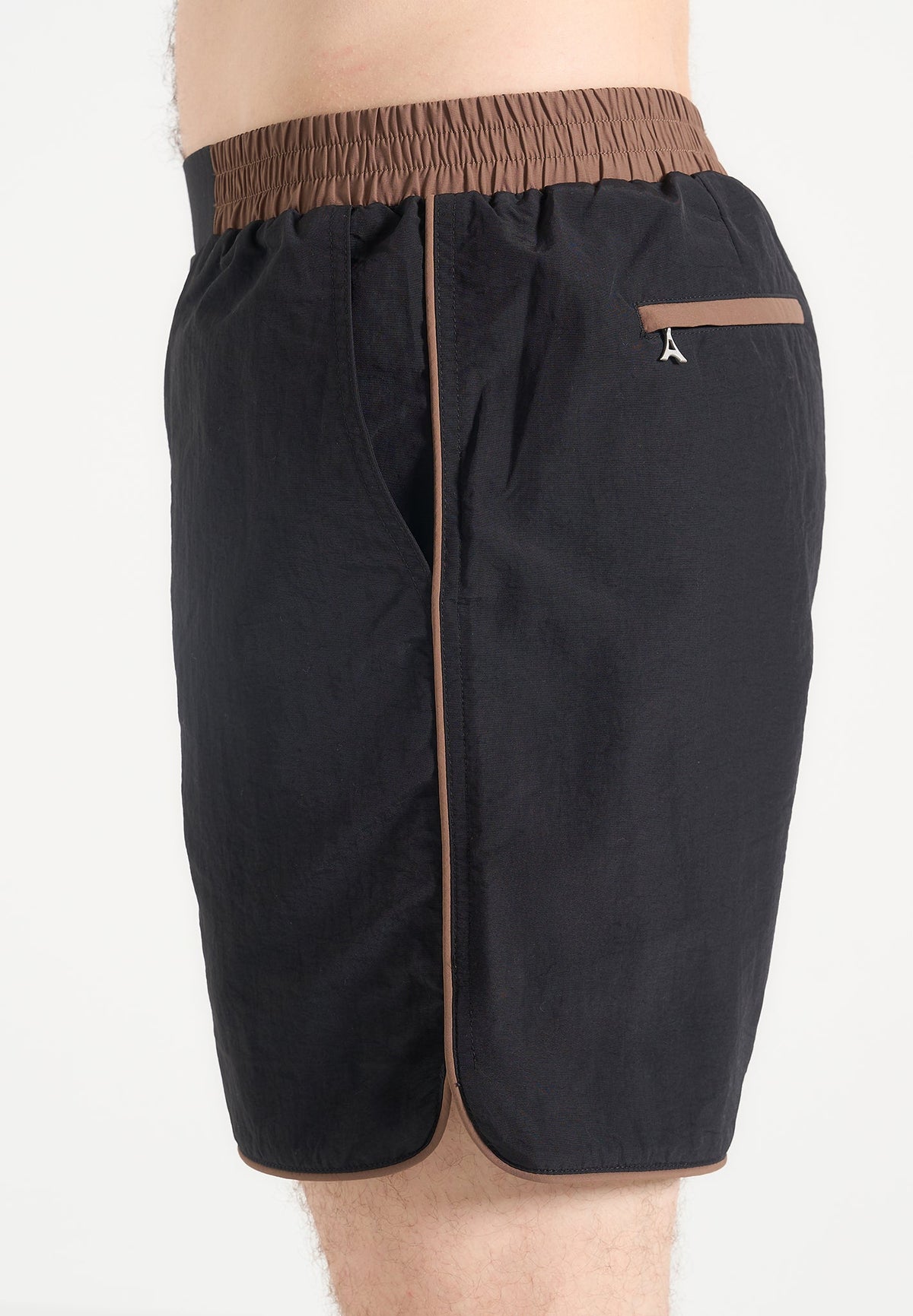 Ferdinand - Swim Shorts with Contrast Waistband - Black
