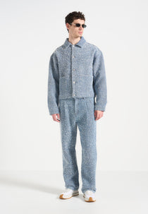 Damien - Boucle Jacket with Back Pleat - Blue