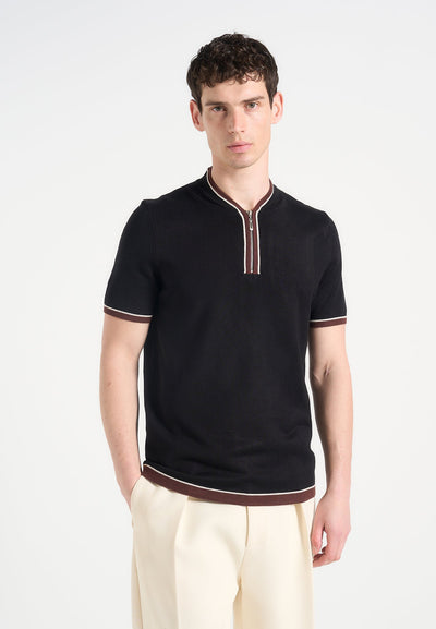 crew-neck-zip-polo-shirt-black