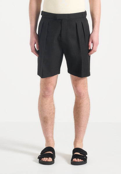 Bertrand - Twin Pleat Tailored Shorts - Black | Manière De Voir USA