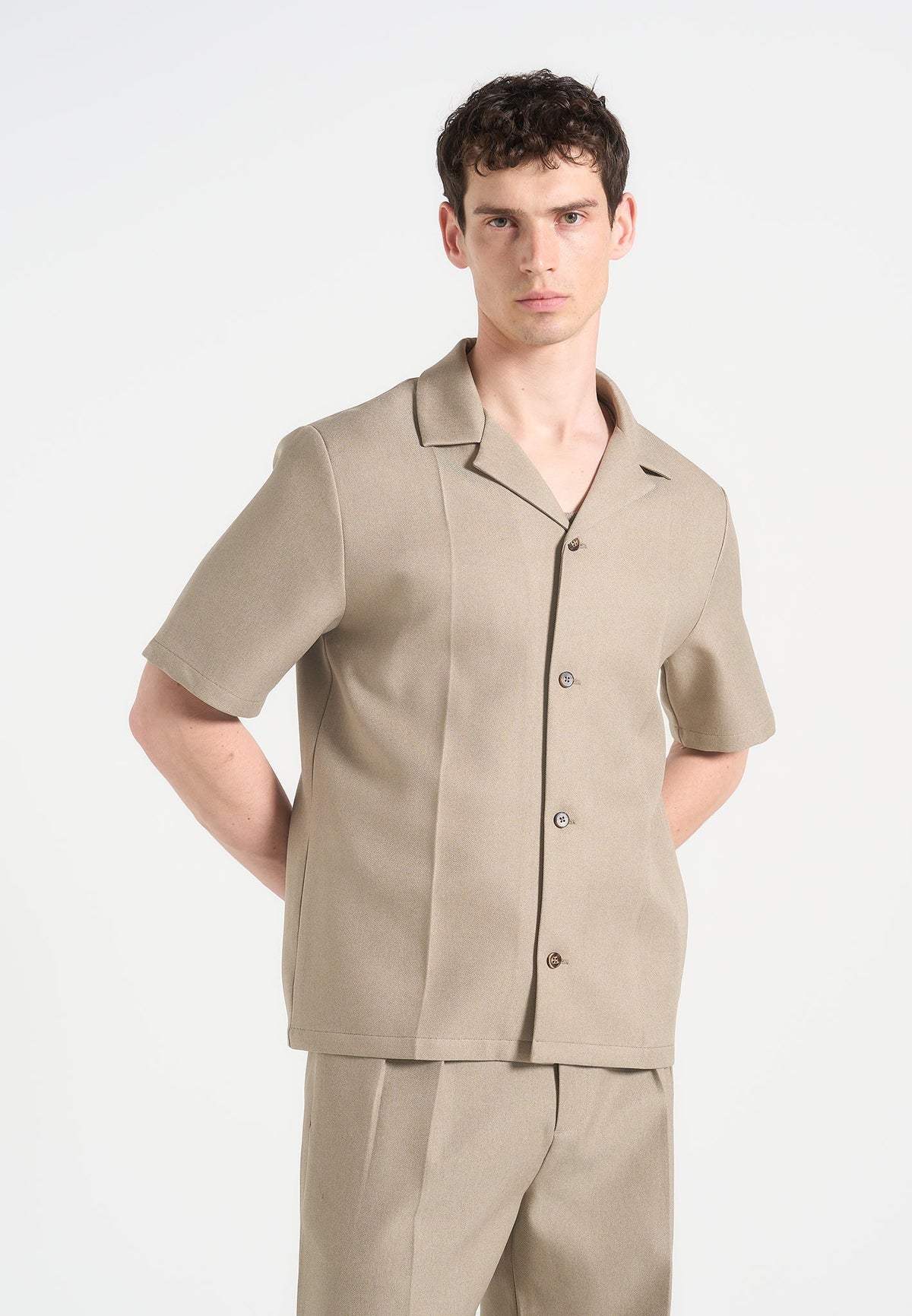 Felix - Tailored Shirt With Crease - Beige