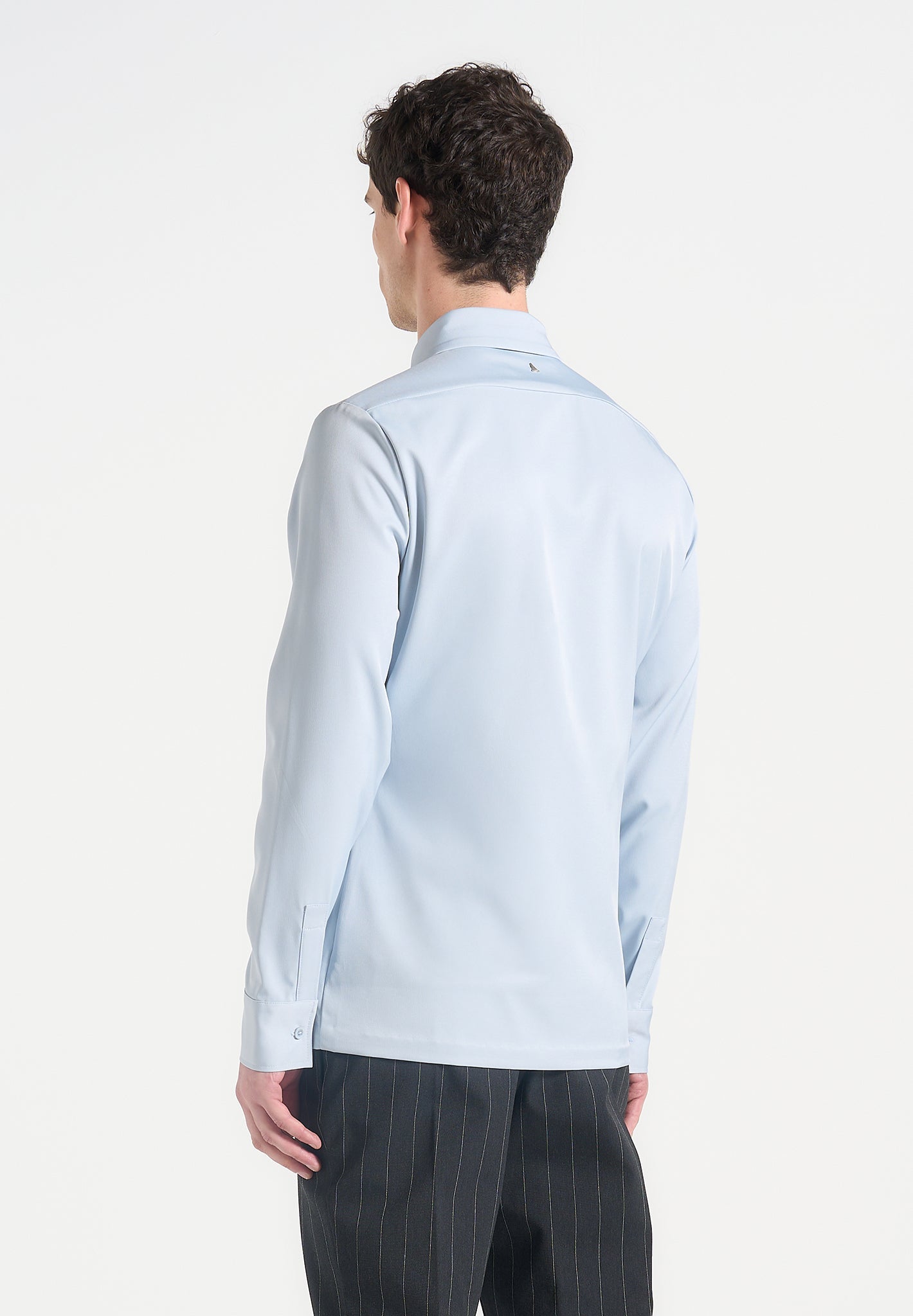 Tom - Slim Fit Tailored Stretch Dress Shirt - Blue | Manire De Voir USA Tom - Slim Fit Tailored Stretch Dress Shirt - Blue | Manire De Voir USA