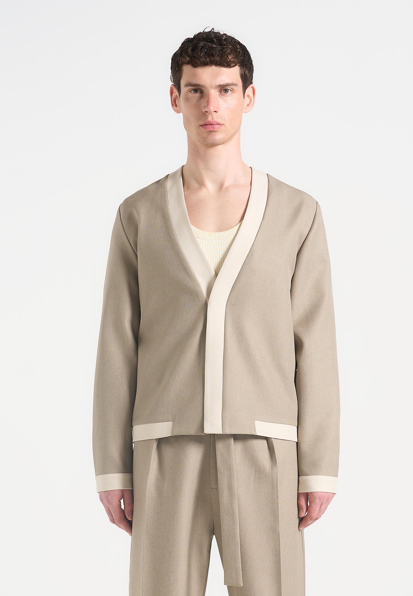 tailored-cardigan-with-contrast-placket-beige