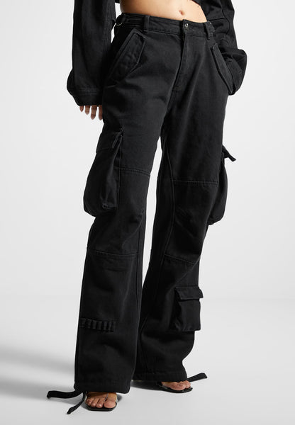 Women's Mid Rise Art Cargo Pants with Tassels - Multi - US 12 - Manière de Voir