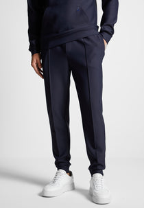 Neoprene Tapered Fit Pintuck Joggers - Navy