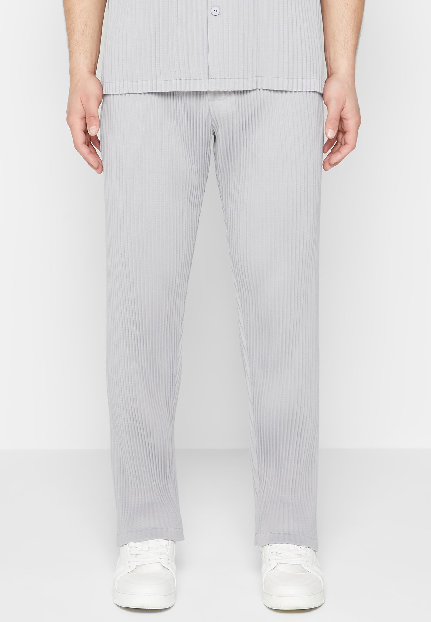 Pleated Trousers - Iced Grey