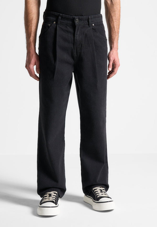 Arnault - Pleated Jeans - Washed Black
