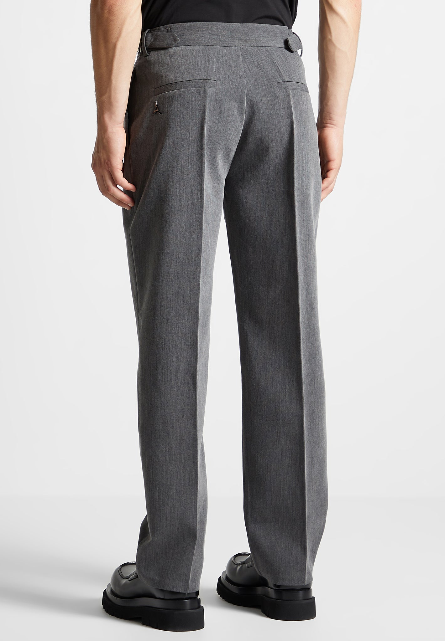 Pleated Tailored Trousers - Dark Grey