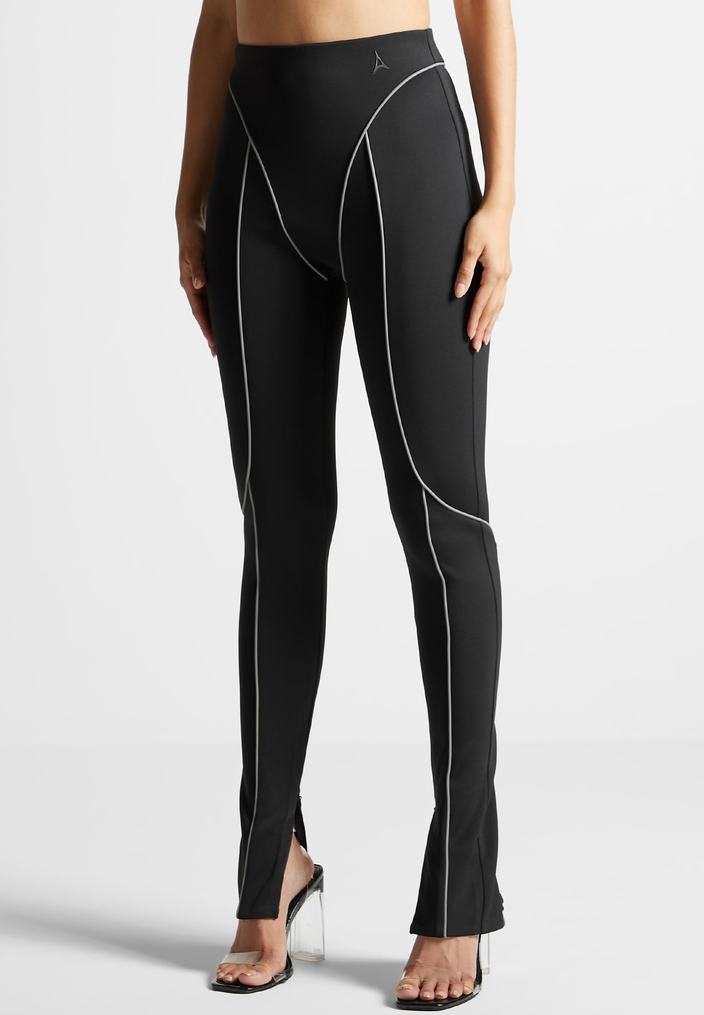 Self Reflection Reflective High Waisted Leggings in Grey & Neon