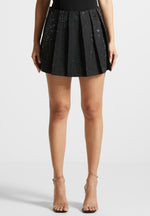 rhinestone-pleated-mini-skort-black