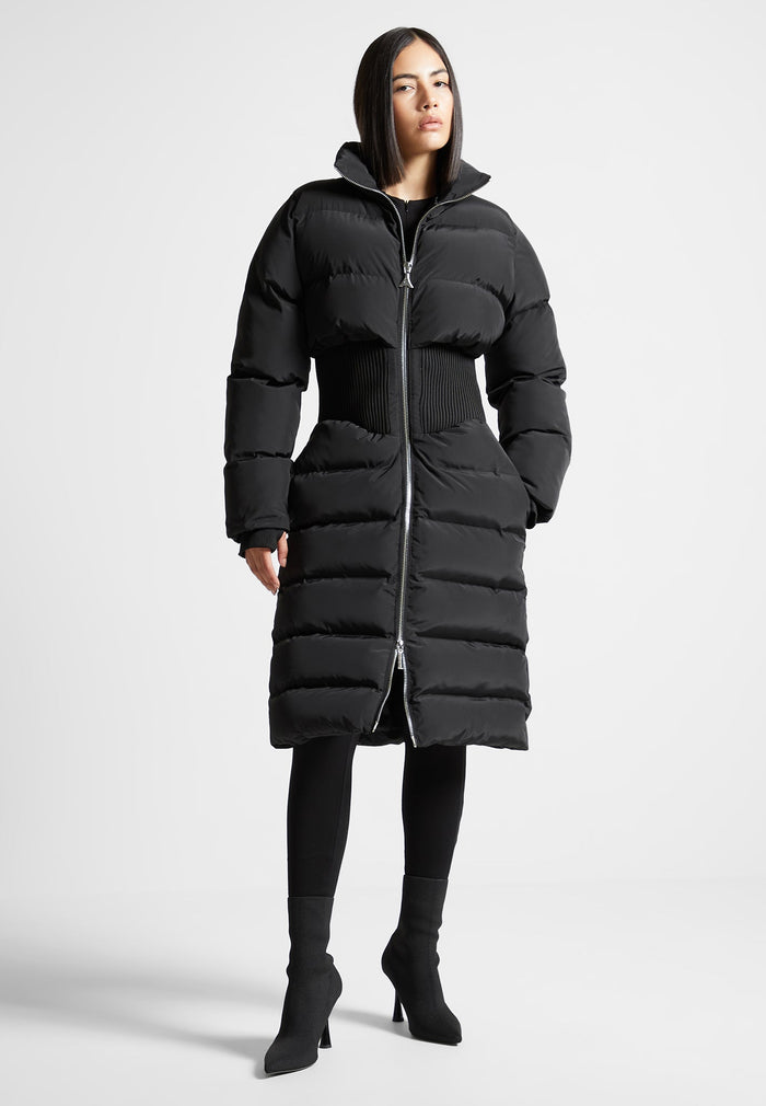 ribbed-corset-longline-puffer-coat-black