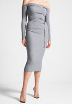 ribbed-knit-midaxi-skirt-with-chain-belt-grey