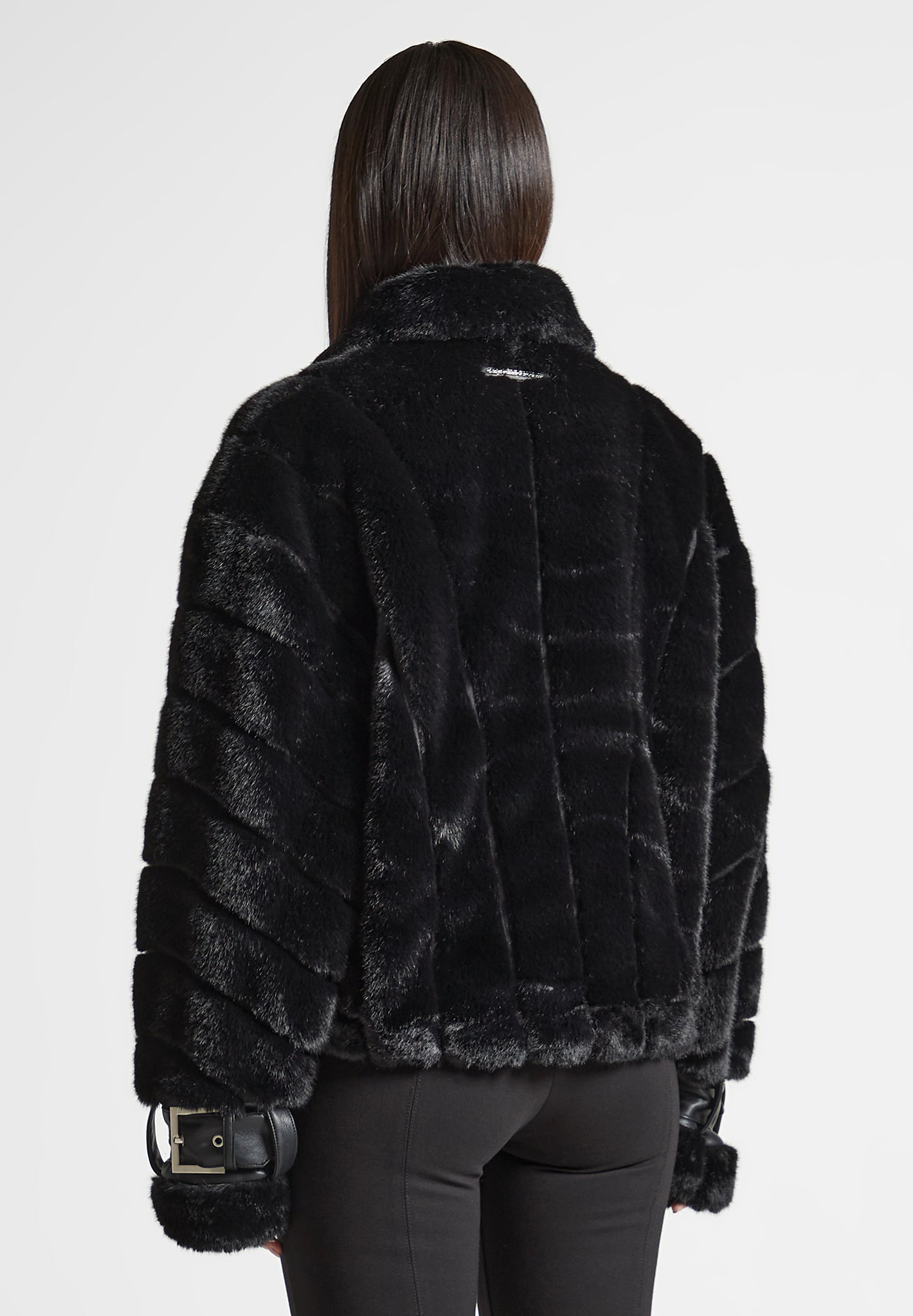 BADU | Oversized Faux Shearling Jacket - Black / XXS