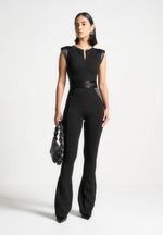 satin-contour-flared-jumpsuit-black