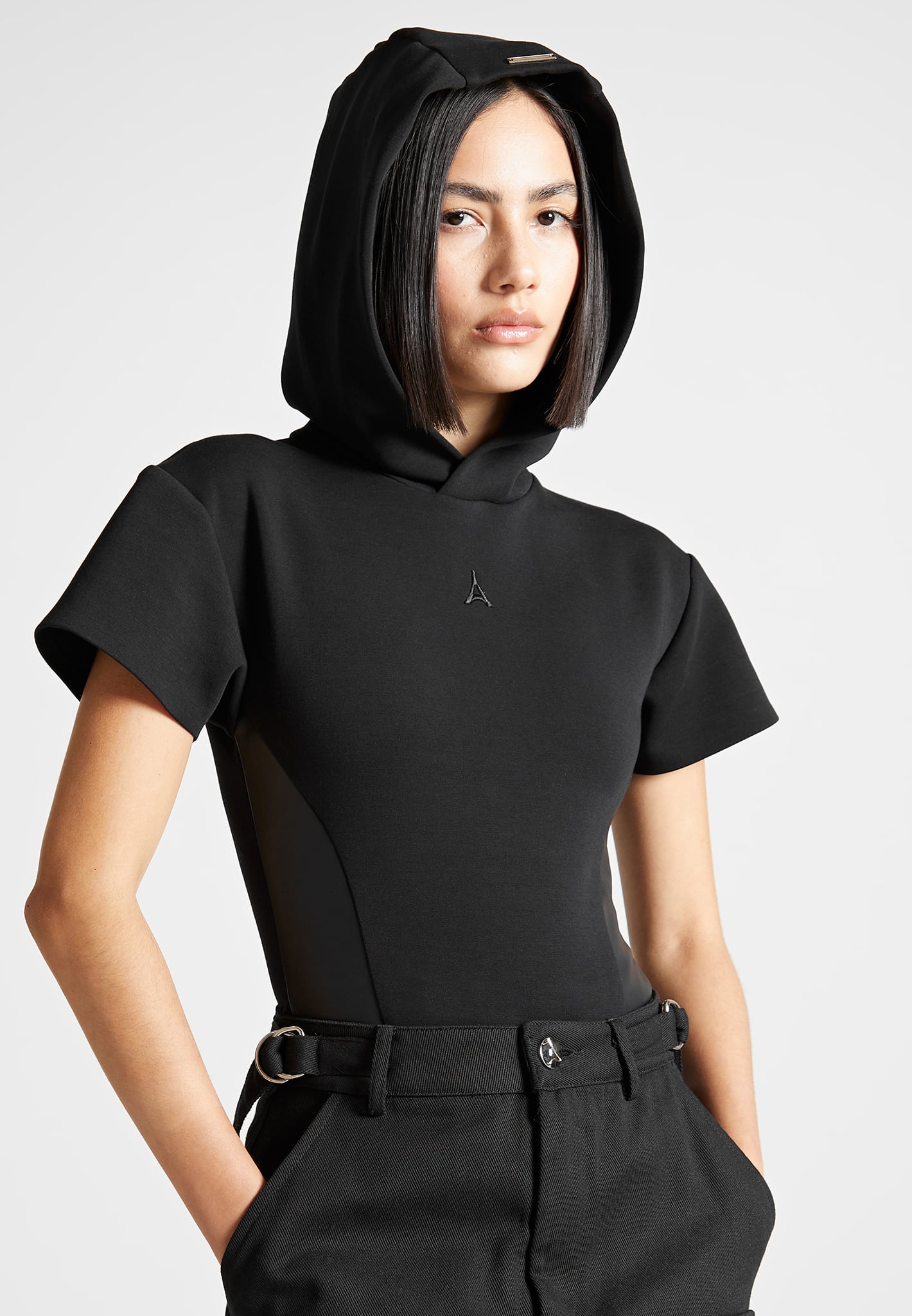 Simply Be short sleeve bodysuit in black
