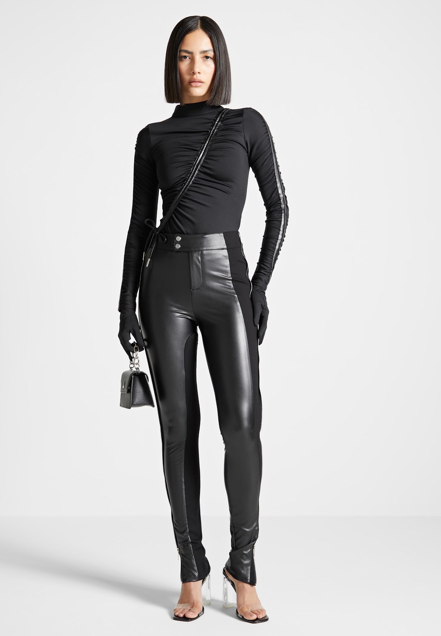 Black Vegan leather leggings