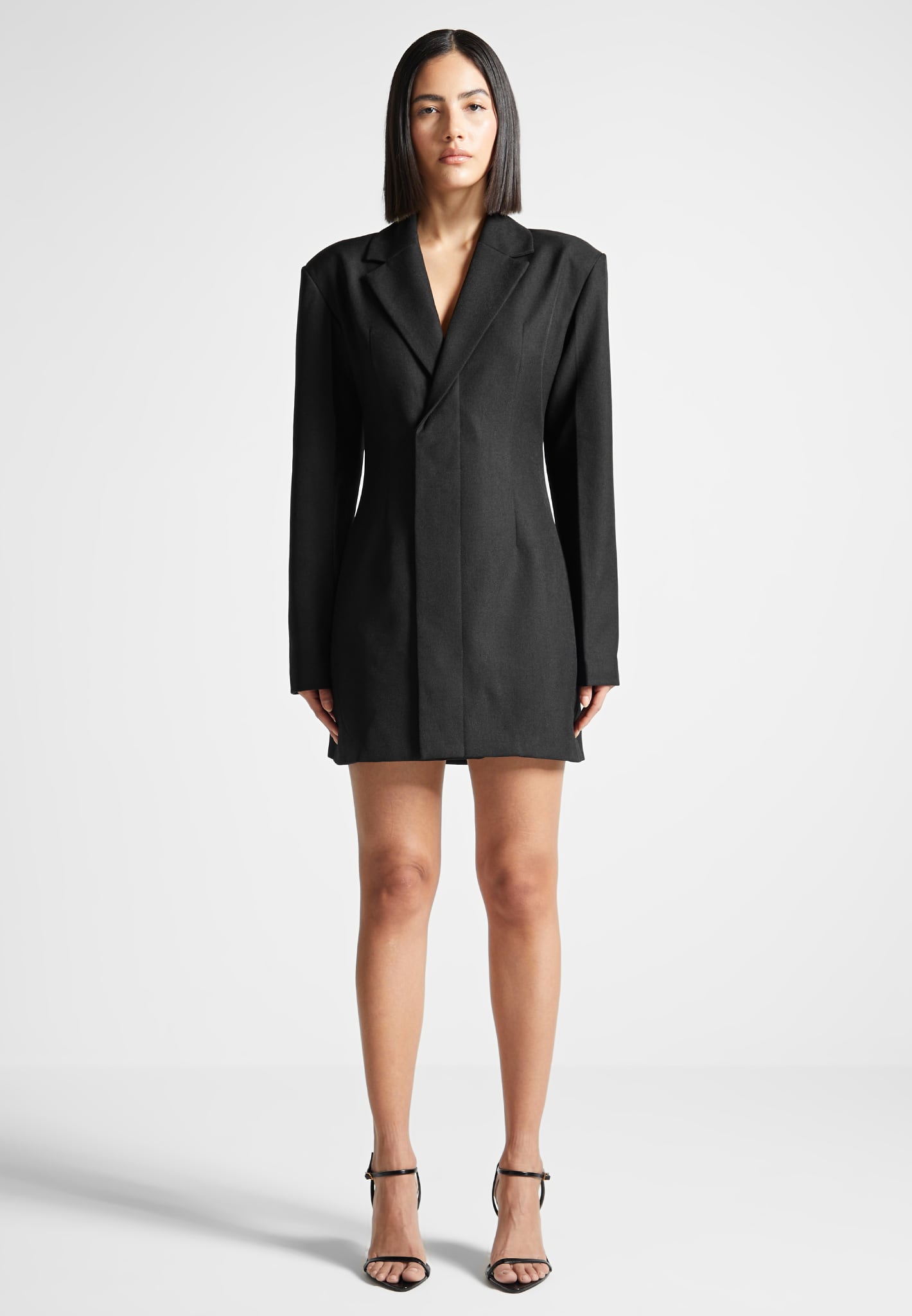 Women's Tailored Blazer Dress with Reversible Corset - Black - US 10