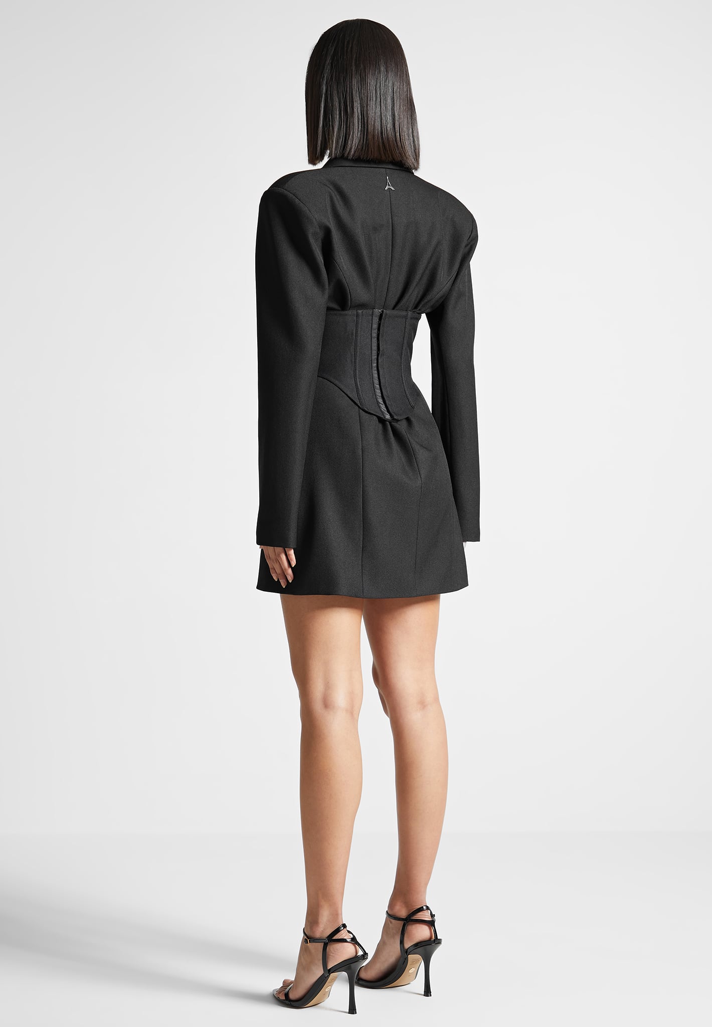 dress black blazer Keep One Up Crepe Tuxedo XXS / 0 Blazer dress tailored with darts to highlight the waist Buy Sosandar Black Double Breasted