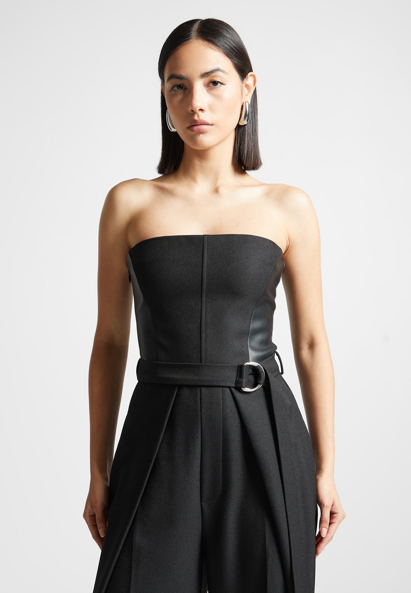 belted box pleat jumpsuit dress Womens Halter Neck Pleated Jumpsuits Bridal Ruffle Wide Leg Rompers Belted Long Pants Party Outfits Wedding Jumpsuit