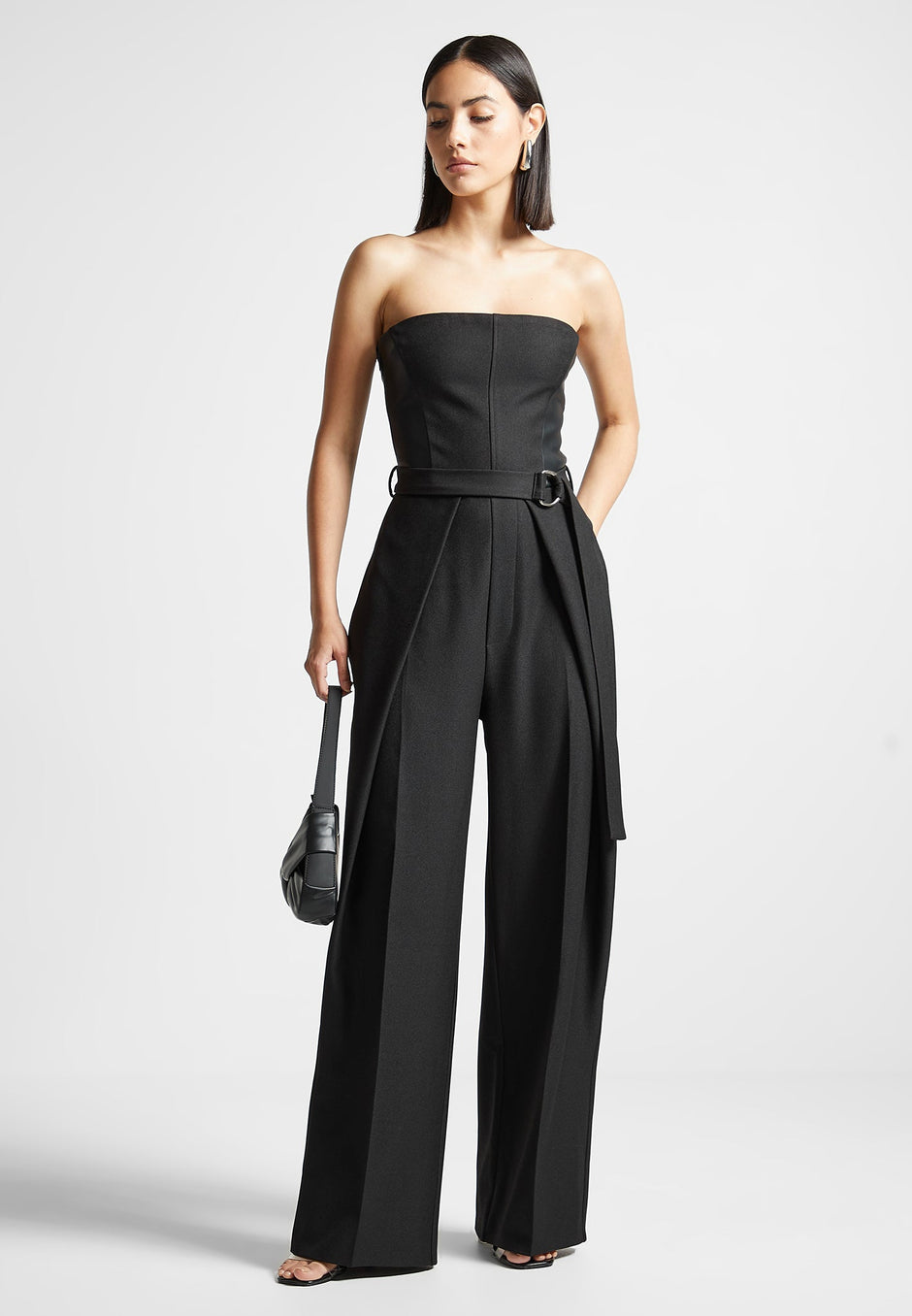 Knitted Two Tone Jumpsuit with Belt - Beige/Taupe | Manière De Voir USA