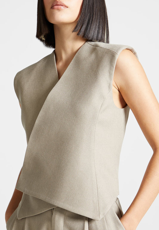 Vintage Washed Faux Leather Pleated Skort