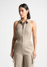 tailored-halterneck-cargo-jumpsuit-beige