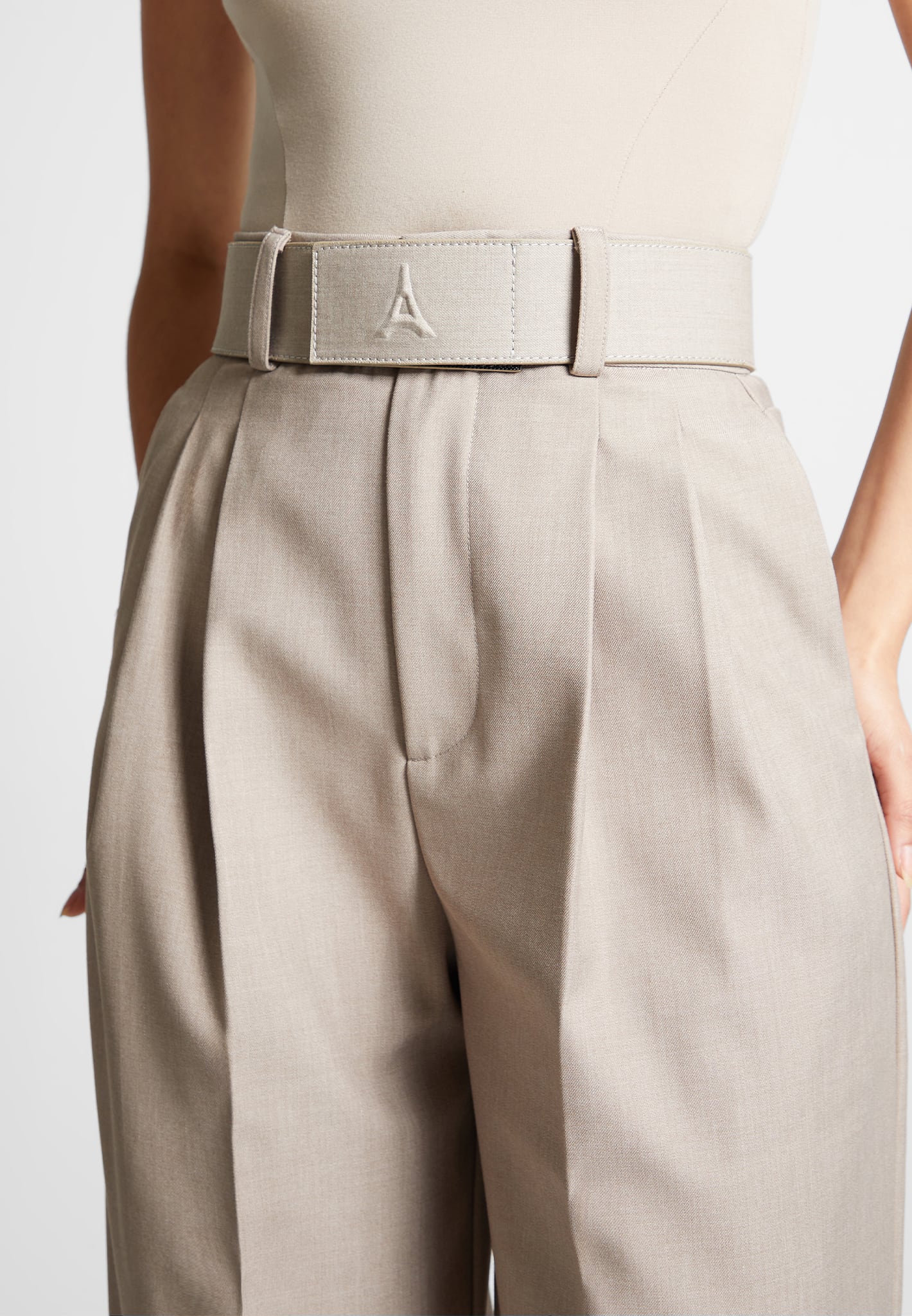Belted Pleated Trousers