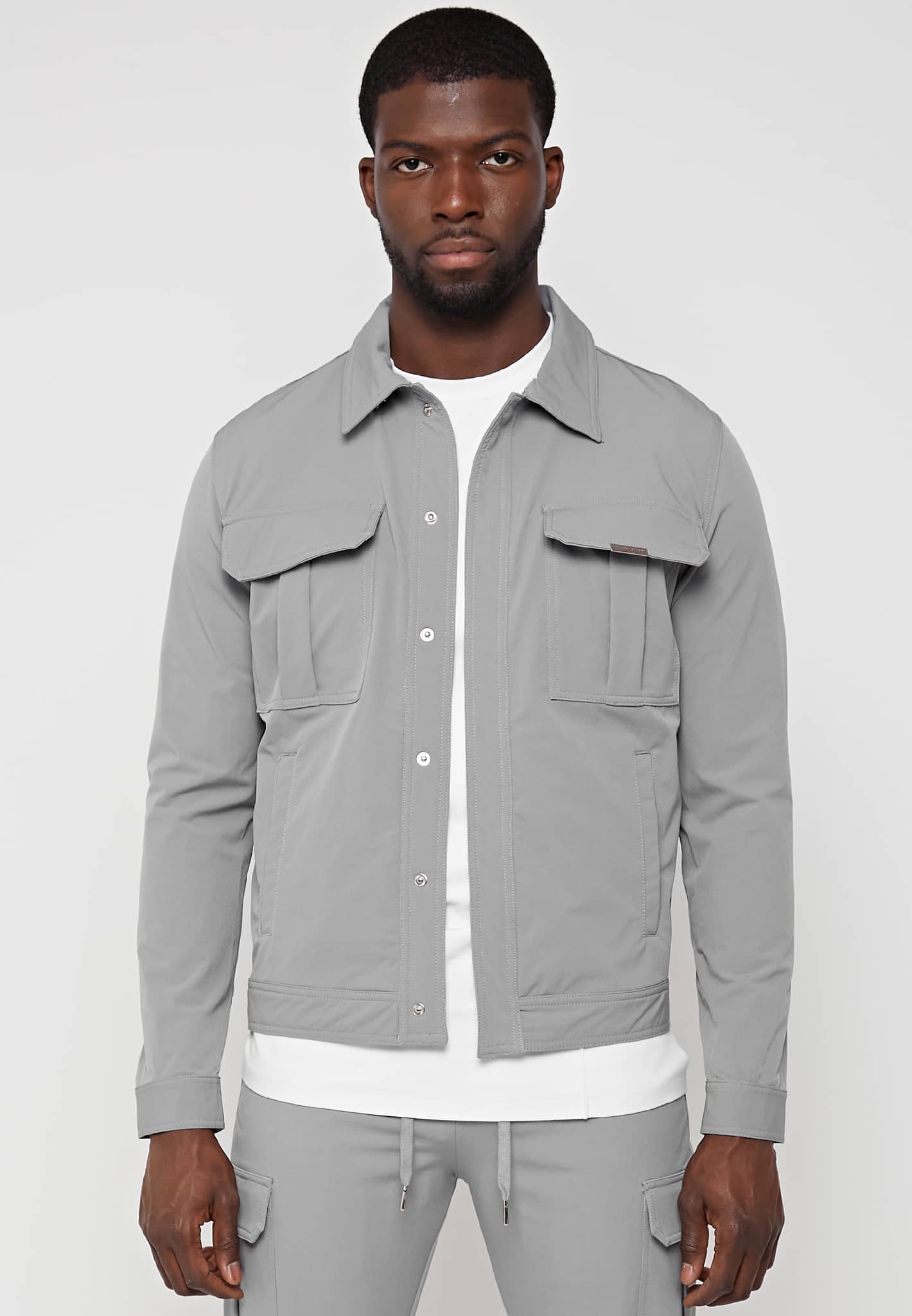 Technical Cargo Jacket - Light Grey | Manière De Voir USA