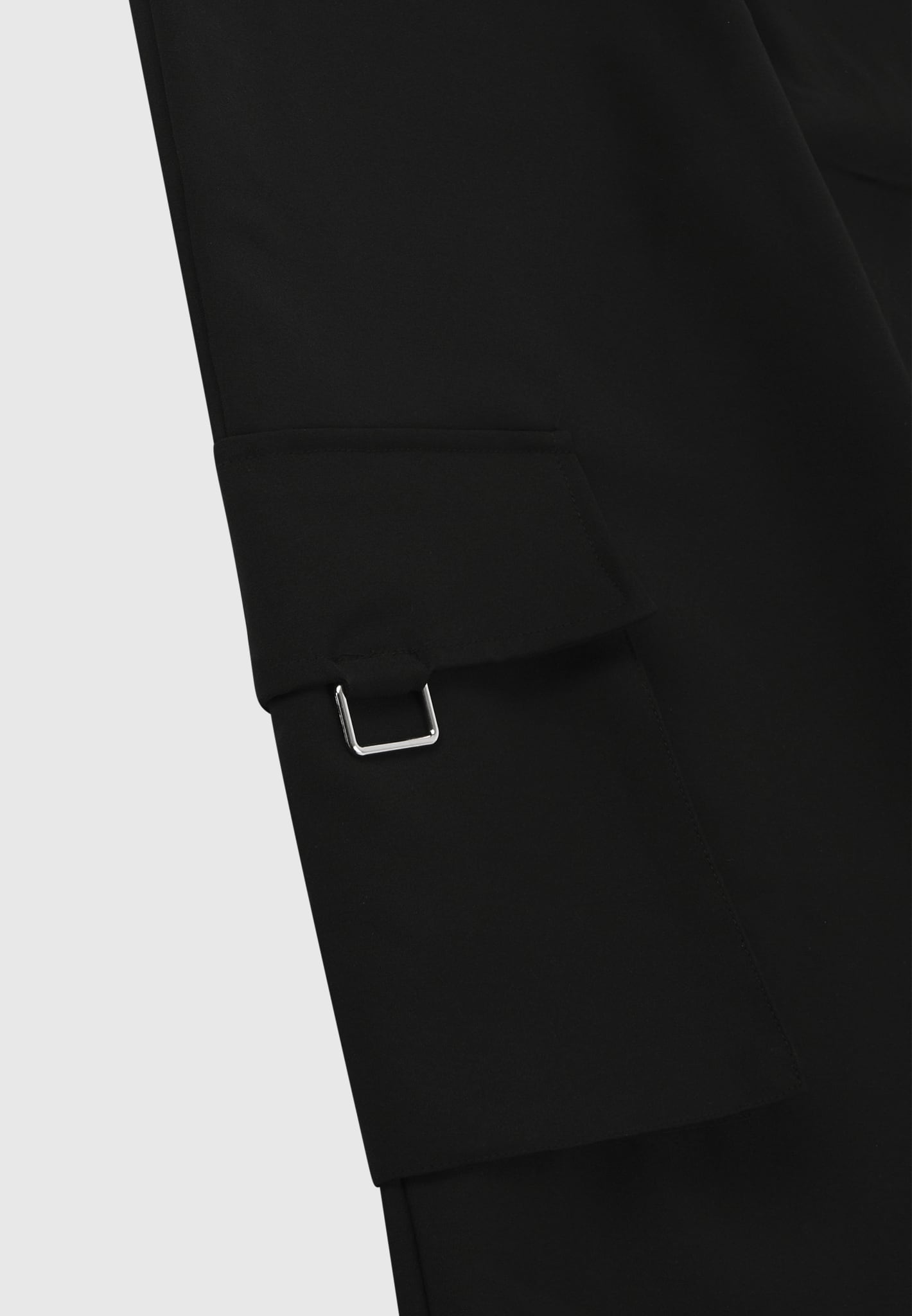 Black Zip Detail Straight Leg Leather Trousers