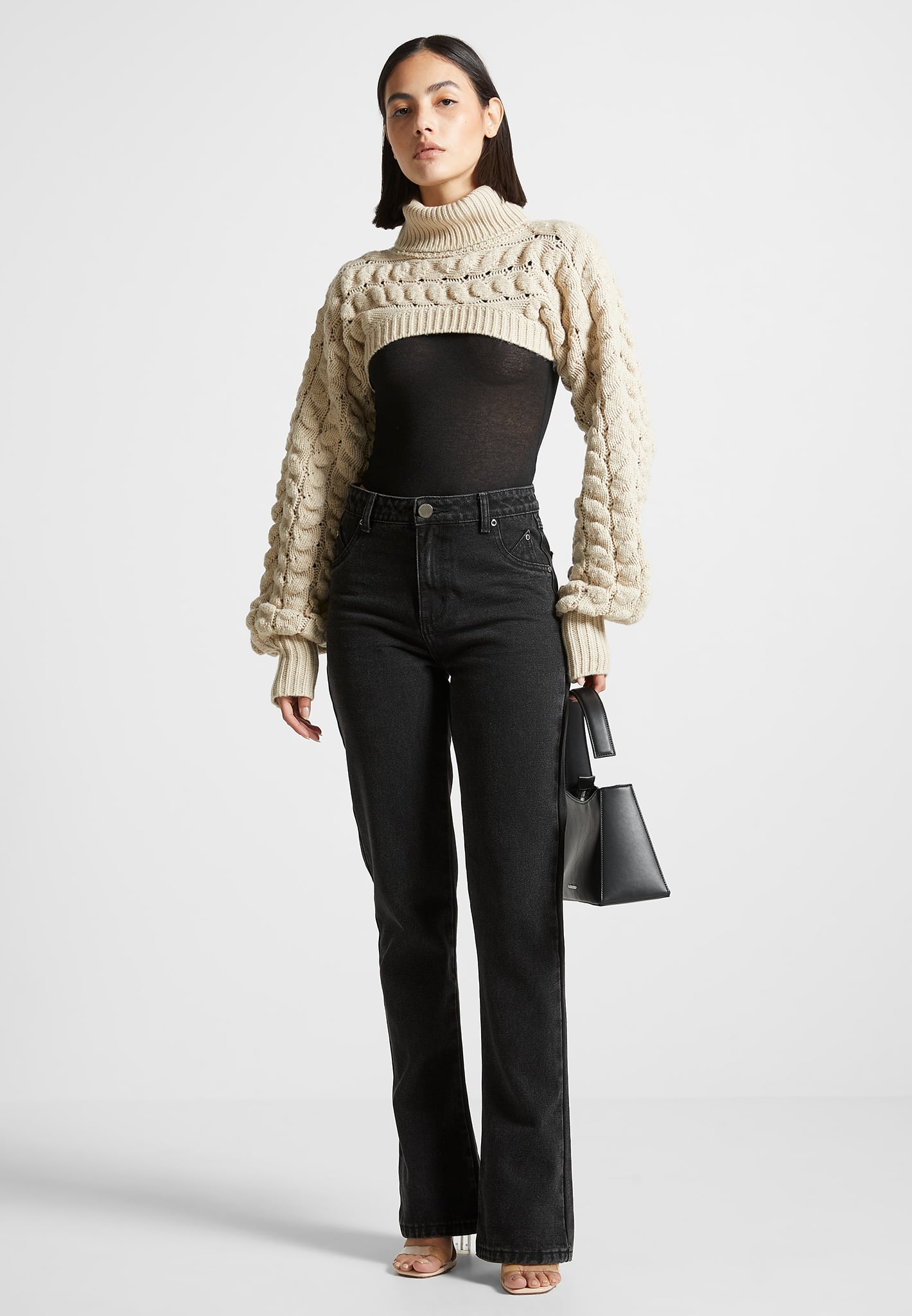 turtleneck-cable-knit-arm-warmers-beige