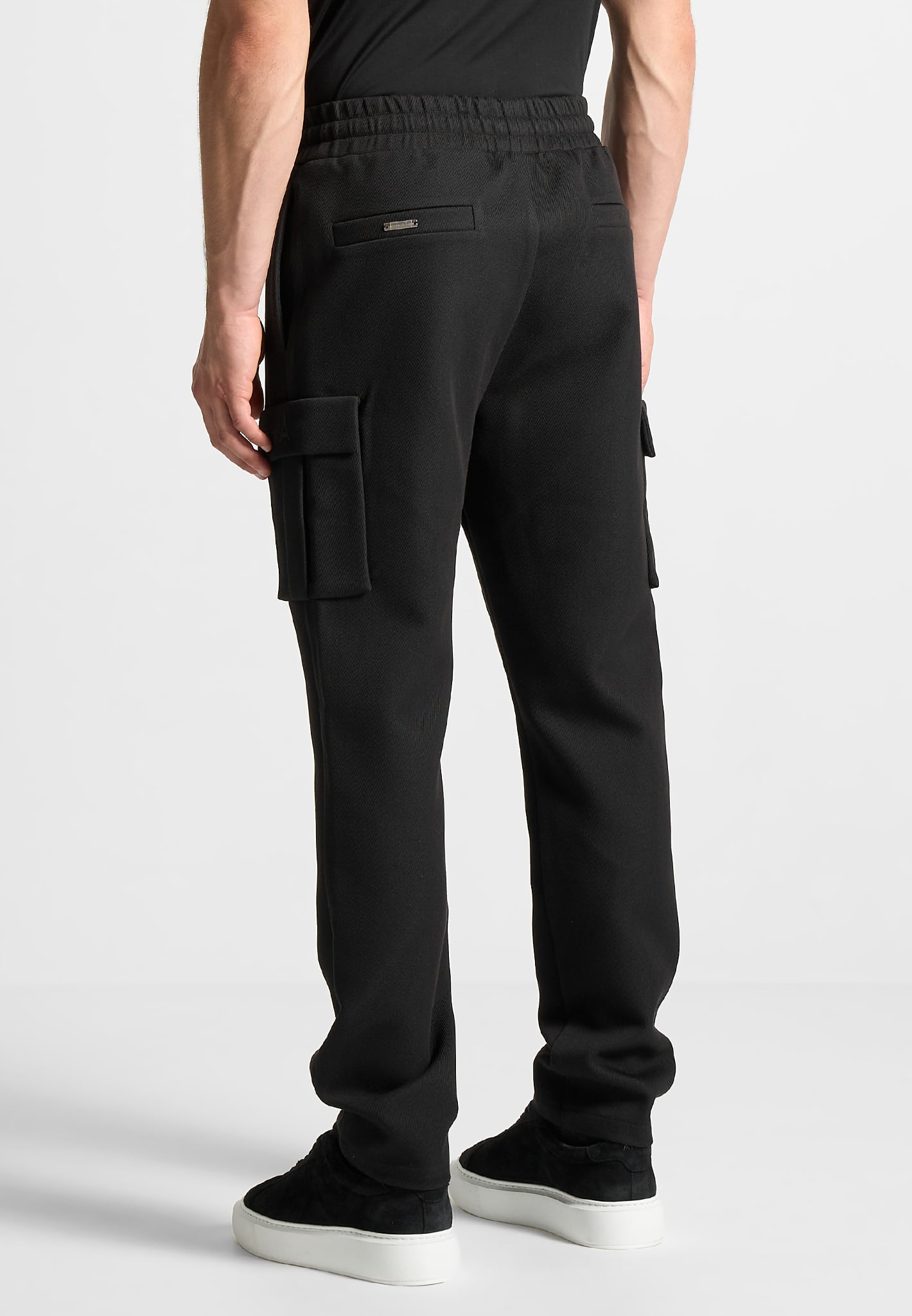 Twill Cargo Regular Fit Pants - Black