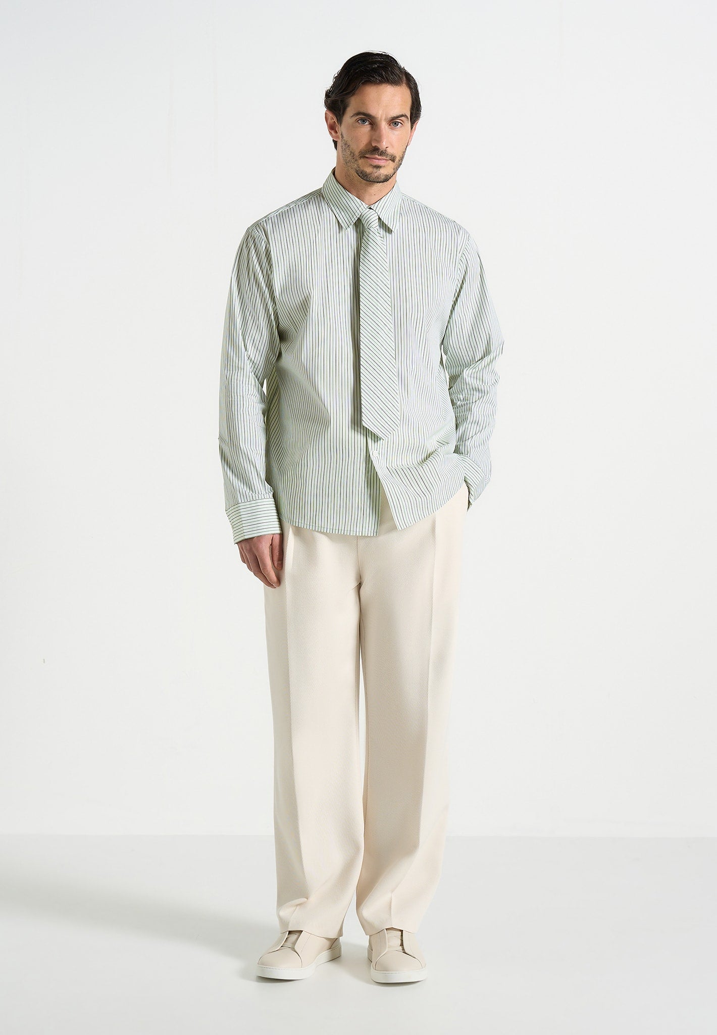 dylan-unisex-pinstripe-long-sleeve-shirt-with-detachable-tie-sage