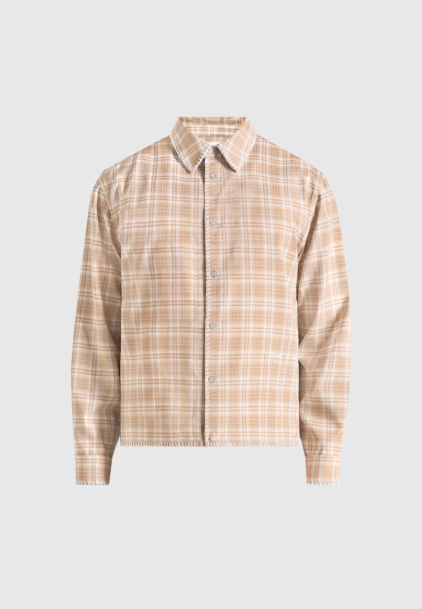 blake-unisex-whipstitch-check-shirt-beige