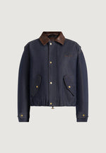 Cameron - Unisex Oversized Denim Bomber Jacket - Indigo