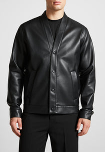 Leather Cardigan - Black