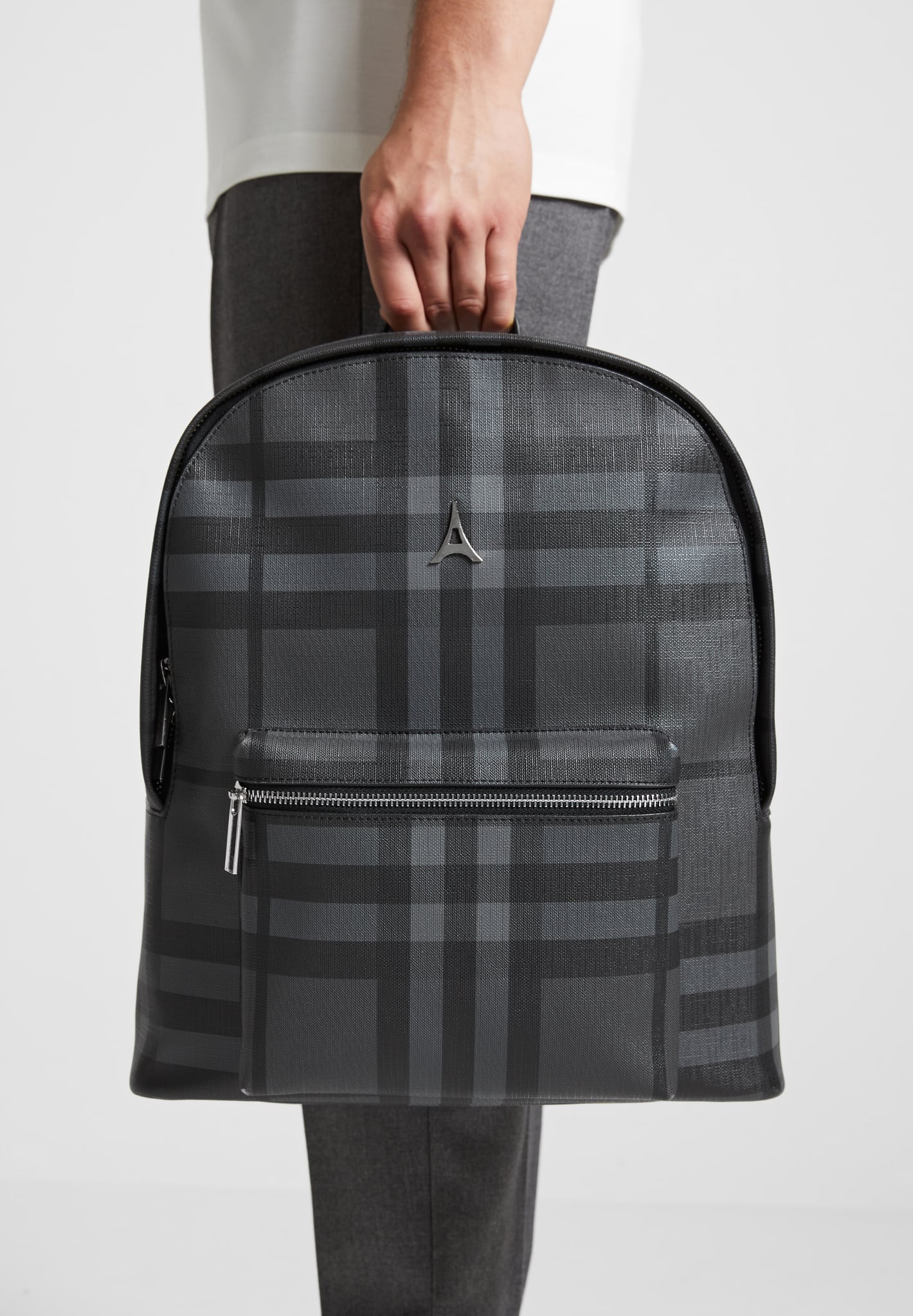 vegan-leather-check-backpack-grey