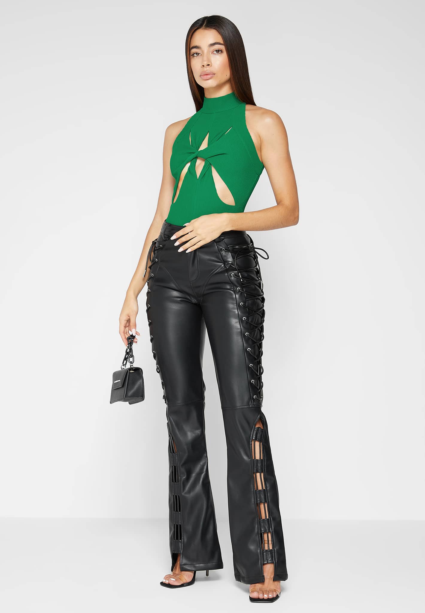 PU Leather Pants With Lacing On The Side – Trivium