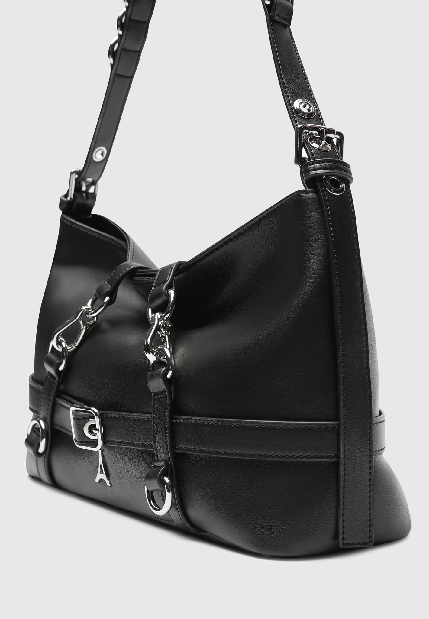 vegan-leather-multi-strap-shoulder-bag-black