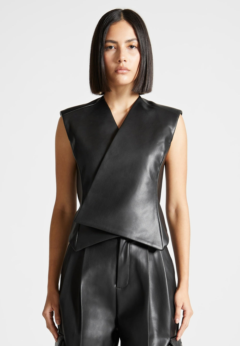 vegan-leather-wrap-waistcoat-black