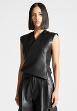 vegan-leather-wrap-waistcoat-black