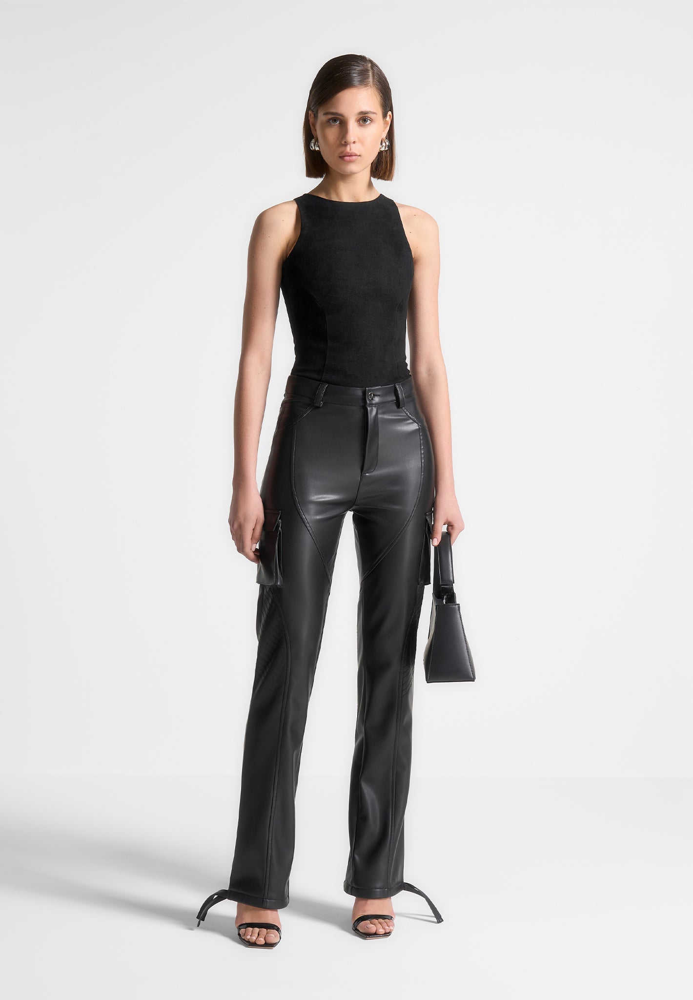 Women's Pull-on Style High Rise Faux Leather Pants With Slits at Rs 1540.19  | Ladies Leather Pants, चमड़े का वूमेन पैंट - Hari Krushna Enterprise,  Surat | ID: 2852783162155