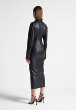 vegan-leather-midaxi-shirt-dress-black