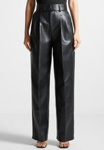 vegan-leather-pleated-trousers-with-eiffel-belt-black