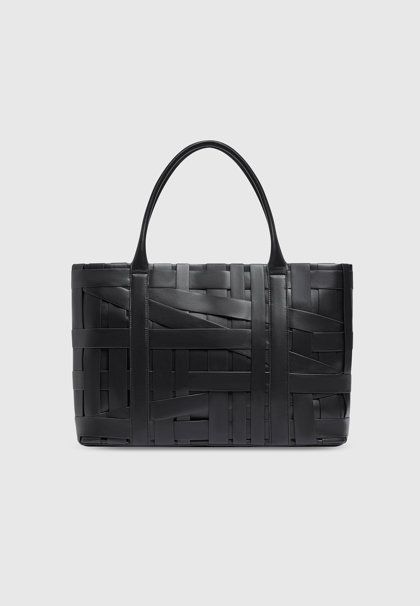 Woven Veagn Leather Shopper Bag