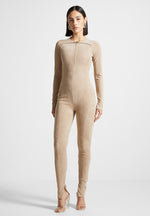 vegan-suede-jumpsuit-beige