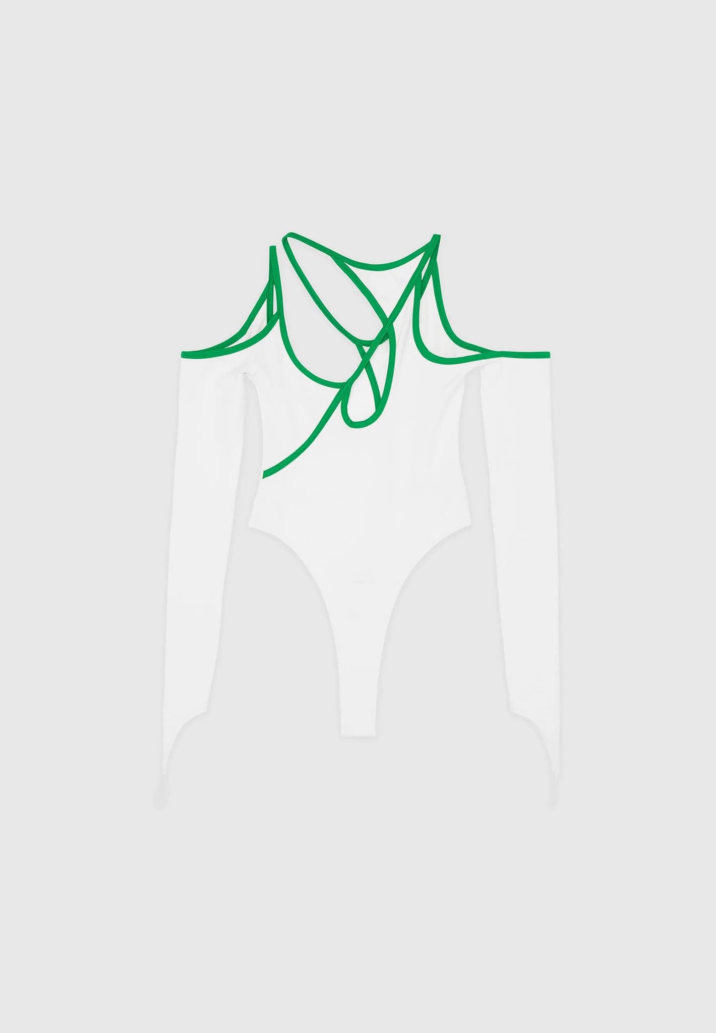 contrast-asymmetric-bodysuit-white-green