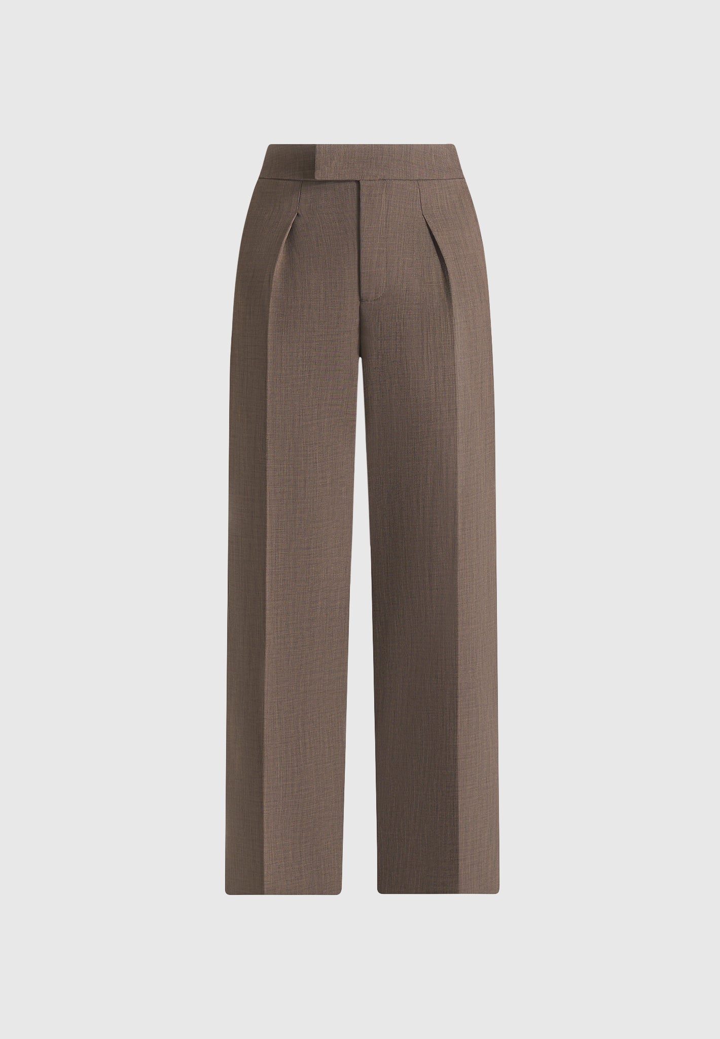 Elsa - High Waisted Tailored Pants - Dark Taupe