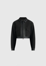 Denise - Suede & Pebbled Leather Jacket - Black