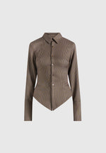 sonia-houndstooth-cinch-shirt-brown