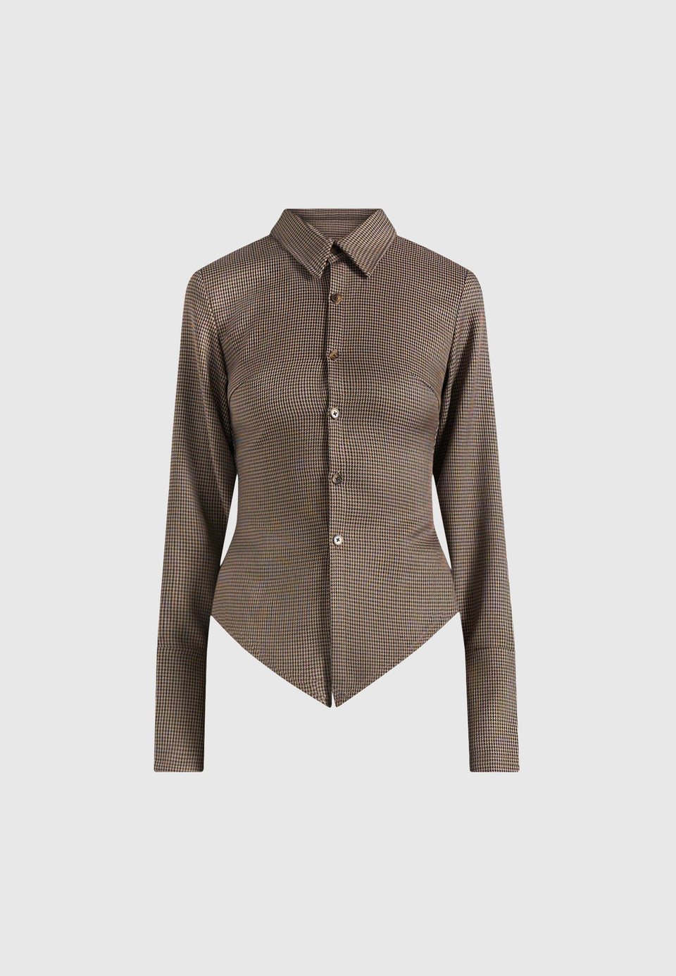 sonia-houndstooth-cinch-shirt-brown